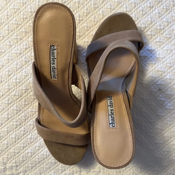 Charles David Platform Sandals in Beige/Taupe - Picture 3 of 5
